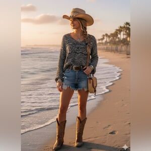 INC International Concepts Blue and White Knit Sweater size XL